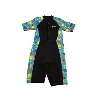 GoldFin Wetsuit Size 12 Black Sea Animals Swimming Surfing Neoprene